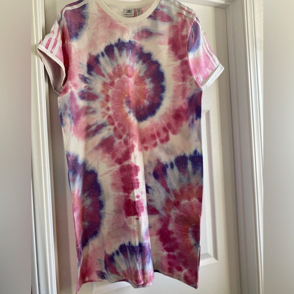 Adidas Pink Blue Raglan Mini Dress